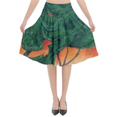 Skull Hedge Flared Midi Skirt by redmaidenart