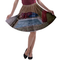 90 Degrees A-line Skater Skirt by redmaidenart