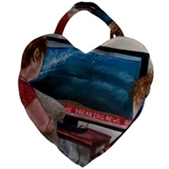 Breaking News Giant Heart Shaped Tote by redmaidenart