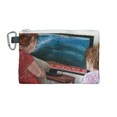 Breaking News Canvas Cosmetic Bag (medium) by redmaidenart