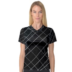 Black Scratch V-neck Sport Mesh Tee