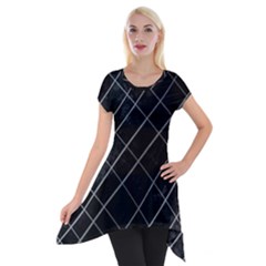 Black Scratch Short Sleeve Side Drop Tunic by quinncafe82