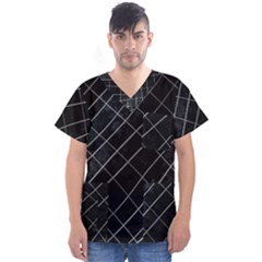 Black Scratch Men s V-neck Scrub Top