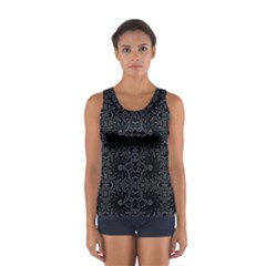 Dark Ethnic Sharp Pattern Sport Tank Top  by dflcprints