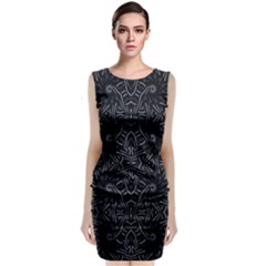 Dark Ethnic Sharp Pattern Classic Sleeveless Midi Dress by dflcprints