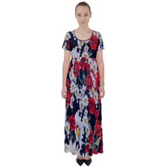 Poppy High Waist Short Sleeve Maxi Dress