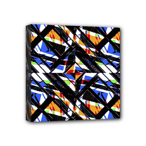 Multicolor Geometric Abstract Pattern Mini Canvas 4  X 4  by dflcprints