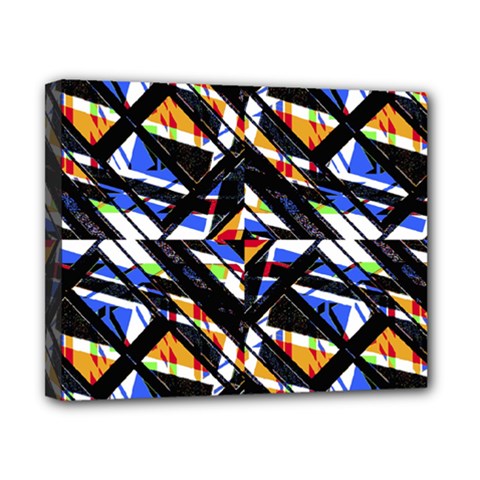 Multicolor Geometric Abstract Pattern Canvas 10  X 8  by dflcprints