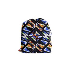 Multicolor Geometric Abstract Pattern Drawstring Pouches (small)  by dflcprints