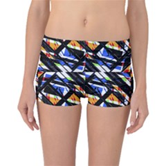 Multicolor Geometric Abstract Pattern Boyleg Bikini Bottoms by dflcprints