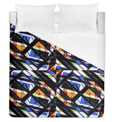 Multicolor Geometric Abstract Pattern Duvet Cover (queen Size) by dflcprints