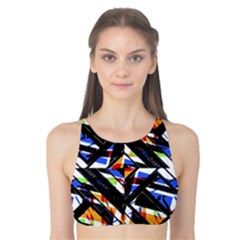 Multicolor Geometric Abstract Pattern Tank Bikini Top by dflcprints