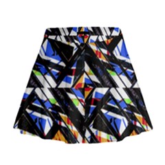 Multicolor Geometric Abstract Pattern Mini Flare Skirt by dflcprints