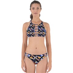 Multicolor Geometric Abstract Pattern Perfectly Cut Out Bikini Set by dflcprints