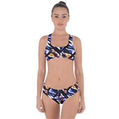 Multicolor Geometric Abstract Pattern Criss Cross Bikini Set by dflcprints