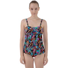 5 4 1 9 Twist Front Tankini Set