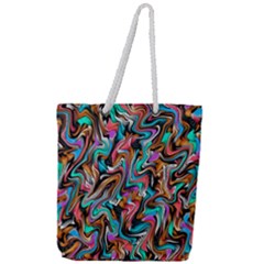 5 4 1 9 Full Print Rope Handle Tote (large)