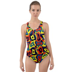 Pattern-3 Cut-out Back One Piece Swimsuit