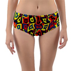 Pattern-3 Reversible Mid-waist Bikini Bottoms