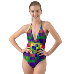 P 791 Halter Cut-out One Piece Swimsuit