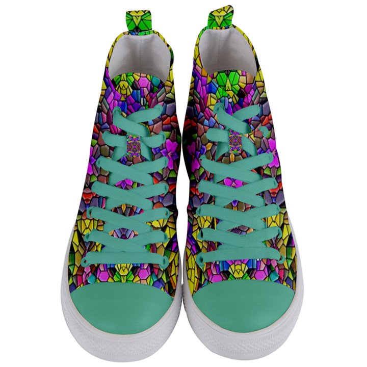 Pattern-807 Women s Mid-Top Canvas Sneakers