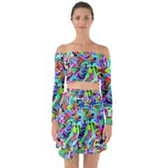 Artwork By Patrick-pattern-9 Off Shoulder Top With Skirt Set