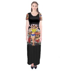 Route 66 Short Sleeve Maxi Dress by ArtworkByPatrick