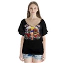 Route 66 V-Neck Flutter Sleeve Top View1