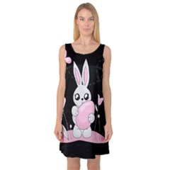 Easter Bunny  Sleeveless Satin Nightdress by Valentinaart