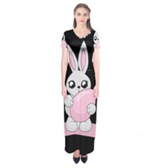 Easter Bunny  Short Sleeve Maxi Dress by Valentinaart