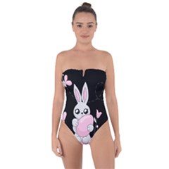 Easter Bunny  Tie Back One Piece Swimsuit by Valentinaart