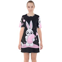 Easter Bunny  Sixties Short Sleeve Mini Dress by Valentinaart