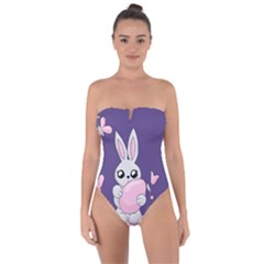 Easter Bunny  Tie Back One Piece Swimsuit by Valentinaart