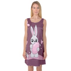 Easter Bunny  Sleeveless Satin Nightdress by Valentinaart