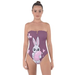 Easter Bunny  Tie Back One Piece Swimsuit by Valentinaart