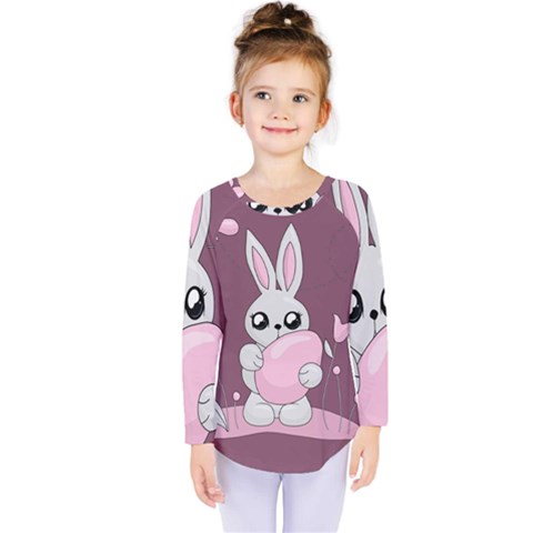 Easter Bunny  Kids  Long Sleeve Tee by Valentinaart