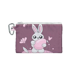 Easter Bunny  Canvas Cosmetic Bag (small) by Valentinaart