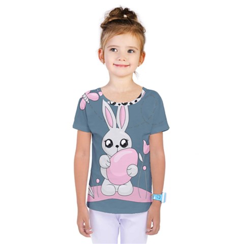 Easter Bunny  Kids  One Piece Tee by Valentinaart