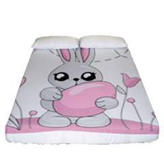 Easter bunny  Fitted Sheet (Queen Size)