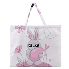 Easter Bunny  Zipper Large Tote Bag by Valentinaart