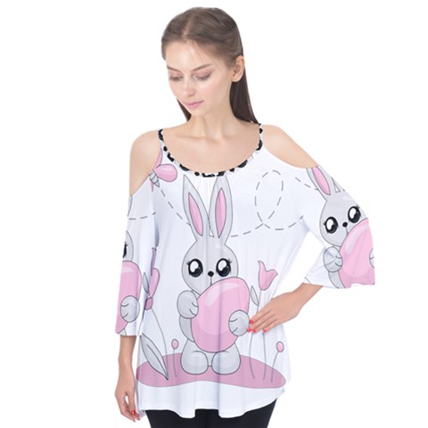 Easter Bunny  Flutter Tees by Valentinaart