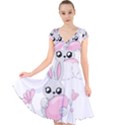 Easter bunny  Cap Sleeve Front Wrap Midi Dress View1