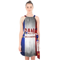 Football World Cup Halter Collar Waist Tie Chiffon Dress by Valentinaart