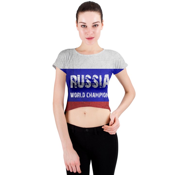 Football World Cup Crew Neck Crop Top