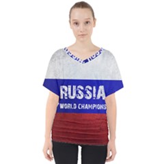 Football World Cup V-neck Dolman Drape Top by Valentinaart