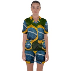 Football World Cup Satin Short Sleeve Pyjamas Set by Valentinaart