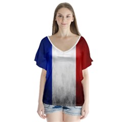 Football World Cup V-neck Flutter Sleeve Top by Valentinaart