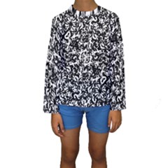 Black And White Abstract Texture Kids  Long Sleeve Swimwear by dflcprints