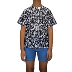 Black And White Abstract Texture Kids  Short Sleeve Swimwear by dflcprints