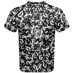 Black And White Abstract Texture Men s Cotton Tee by dflcprints